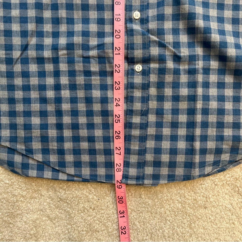 Jcrew Shirt Mens Small Blue Gray Gingham Check Plaid Button Up Stretch Classic - Picture 8 of 8